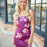 Floral Reverie Dress, Wine Beige