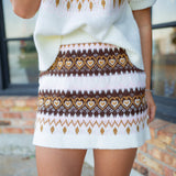 Weekend Away Knit Skirt, Ivory/Pink