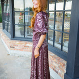 Liz Puff Sleeve Maxi Dress, Burgundy