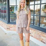 Effortlessly Polished Shorts, Tan Multi