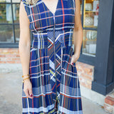 Plans in Place Dress, Navy