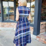Plans in Place Dress, Navy