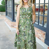 Blooming Autumn Dress, Olive