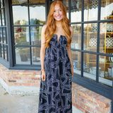 Abstract Affair Midi Dress, Black