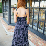Abstract Affair Midi Dress, Black
