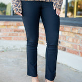 Tonya High-Rise Cropped Pants, Black