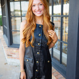 Rory Dress, Black Metallic Denim