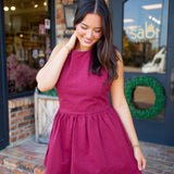 Rhinestone Tank Dress, Maroon