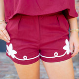 Bold Moves Only Shorts, Maroon