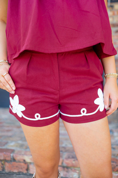 Bold Moves Only Shorts, Maroon