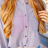 Fine Print Button Up, Brown