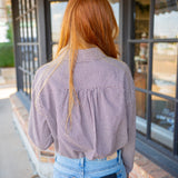 Fine Print Button Up, Brown