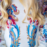Arabesque Knit Sweater, Off-White