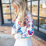 Arabesque Knit Sweater, Off-White