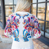 Arabesque Knit Sweater, Off-White