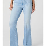 Marlow Skimmer Seamed Beltloop Jean with Raw Hem, Santorini Sky