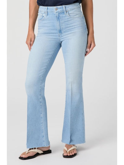 Marlow Skimmer Seamed Beltloop Jean with Raw Hem, Santorini Sky