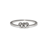 Interlok Linked Hearts Hinged Bangle, Silver