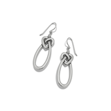 Interlok Linked Hearts French Wire Earrings, Silver