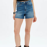 Valentine High Rise Shorts, Medium Blue