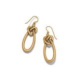 Interlok Linked Hearts French Wire Earrings, Gold