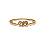 Interlok Linked Hearts Hinged Bangle, Gold