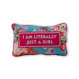 Just a Girl Needlepoint Pillow
