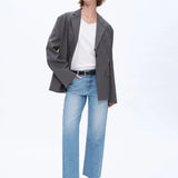 High Rise Straight Leg Jean, Medium Blue