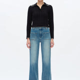 High Rise Wide Leg Jeans, Medium Blue