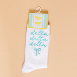 Sorority Embroidered Crew Socks