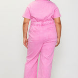 Malibu Girl Washed Utility Jumpsuit, Pink