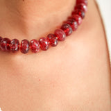 Chunky Maroon Beaded Necklace