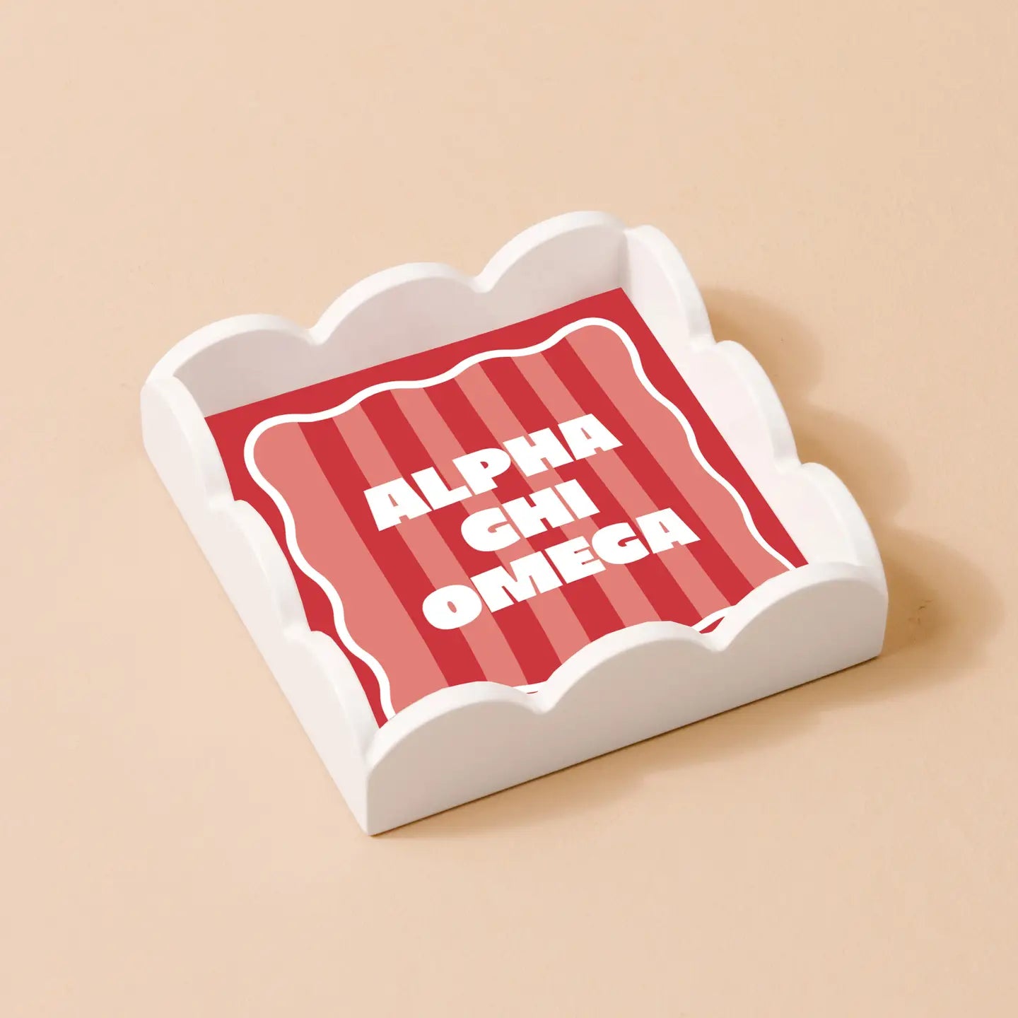 Sorority Stripe Scallop Trinket Tray