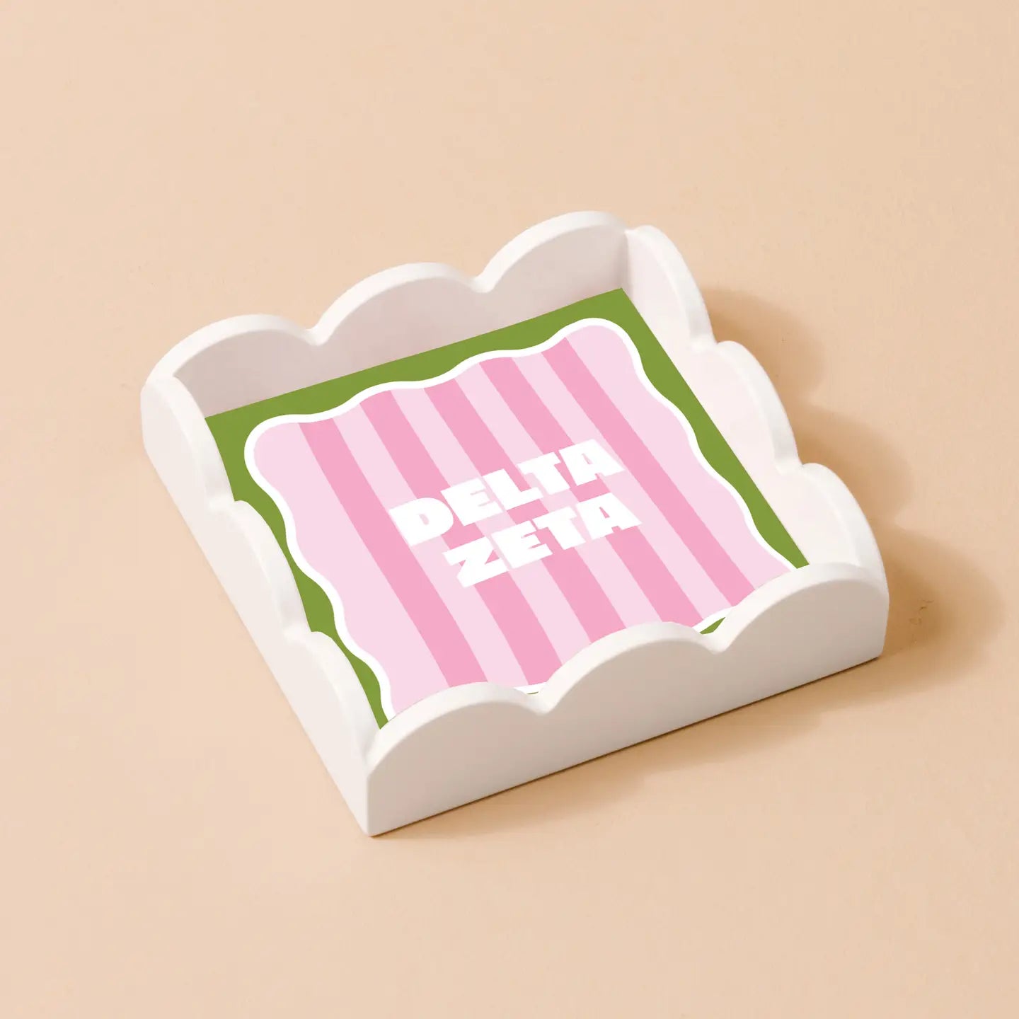 Sorority Stripe Scallop Trinket Tray