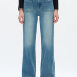 High Rise Wide Leg Jeans, Medium Blue