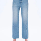 High Rise Straight Leg Jean, Medium Blue