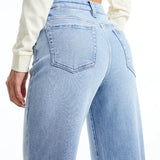 High Rise Wide Leg Jeans, Blue Sky