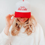 I Need A Diet Coke Embroidered Trucker Hat, Red/White