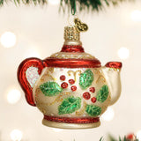 Holly Teapot Ornament