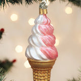 Strawberry Swirl Soft Serve Ornament