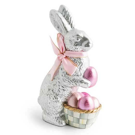 Touch Of Pink Foil Bunny, Silver