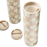 Mocha Check Electric Salt & Pepper Grinder Set
