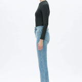 High Rise Straight Jean, Light Blue