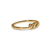 Interlok Linked Hearts Hinged Bangle, Gold