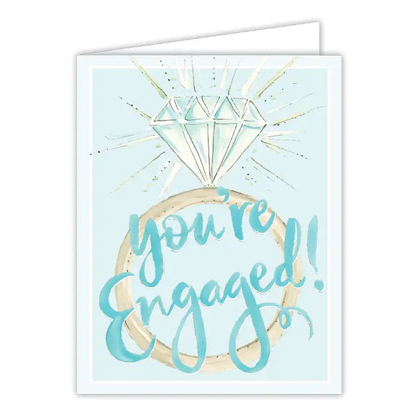 Handpainted Greeting Card, You're Engaged