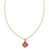 Dira Gold Pendant Necklace, Pink Crystal