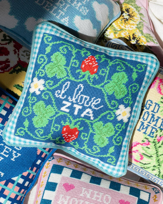 Sorority Needlepoint Pillow