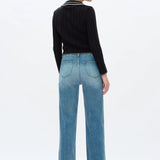 High Rise Wide Leg Jeans, Medium Blue