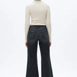 Mid Rise Wide Leg Jeans, Dark Grey