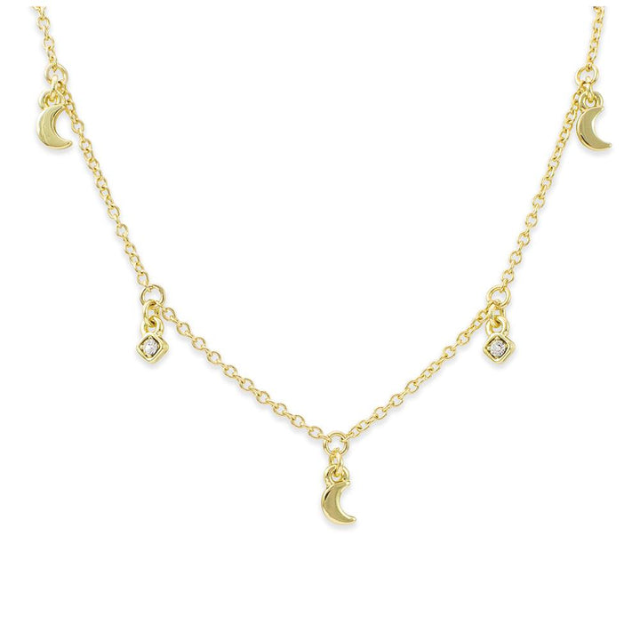 Shoot for the Moon Dangle Necklace, Gold